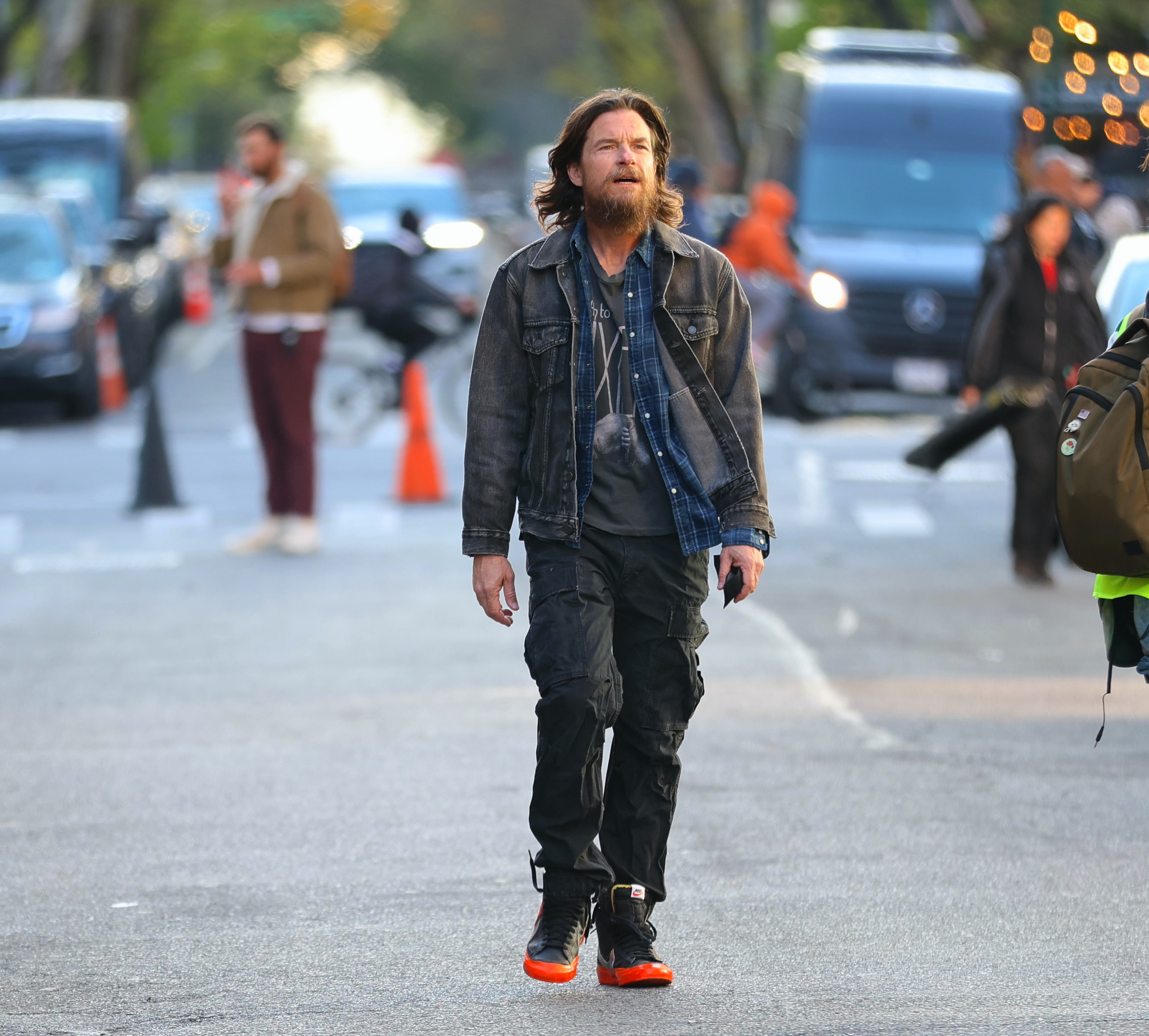 The actor seen on a film set in New York City on April 25, 2024 | Source: Getty Images