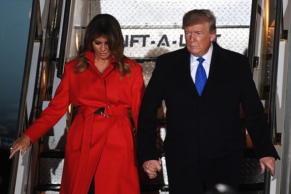President Donald Trump and First lady Melania Trump arrive at Stansted Airport on December 2, 2019 | Photo: Getty Images