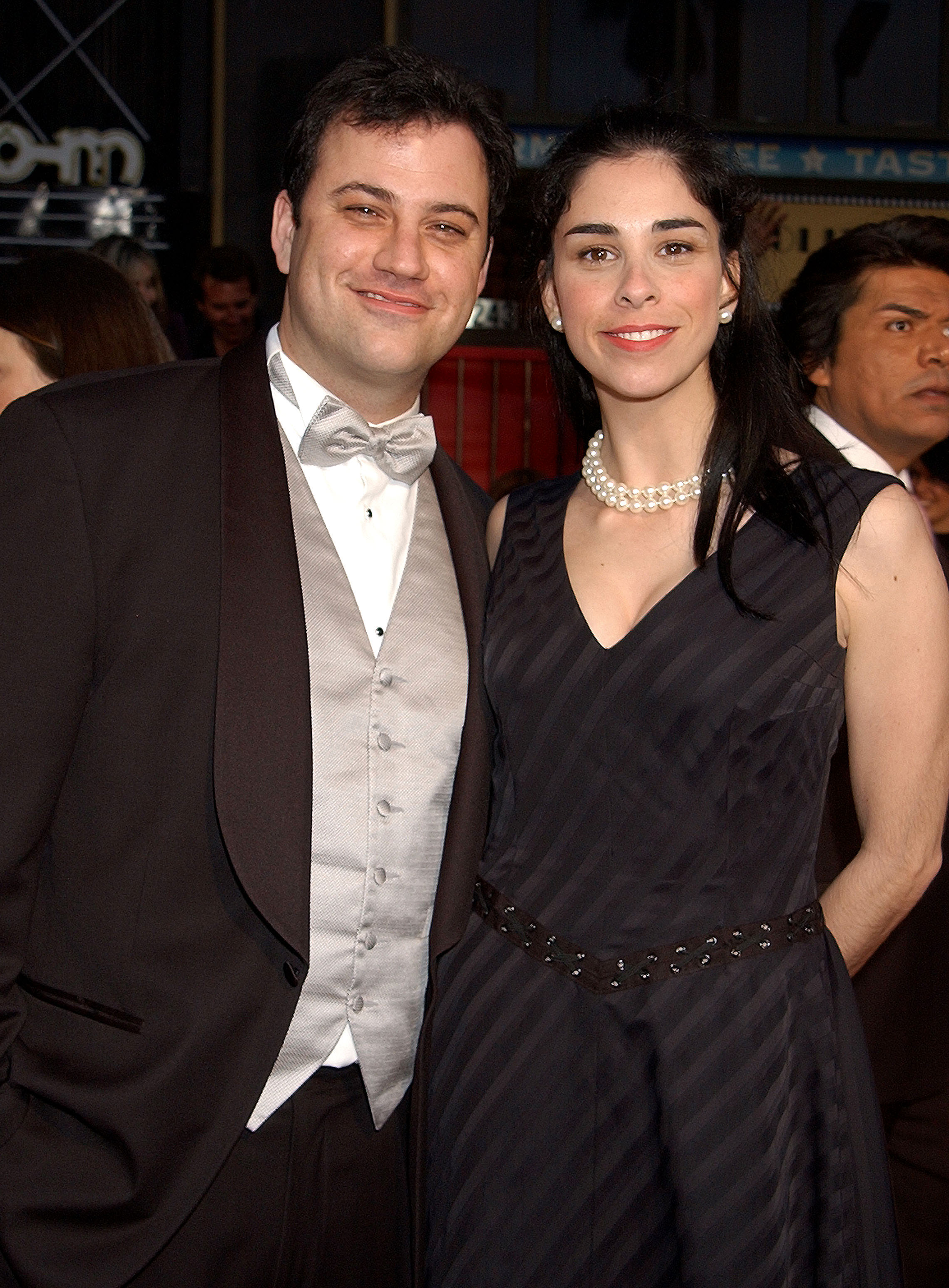 Jimmy Kimmel and Sarah Silverman during ABC's 50th Anniversary Celebration at The Pantages Theater in Hollywood, California on March 16, 2003 | Source: Getty Images