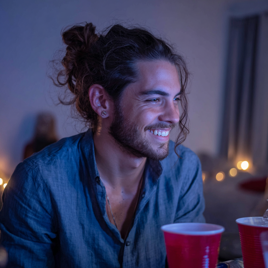 A smiling man at a party | Source: Midjourney