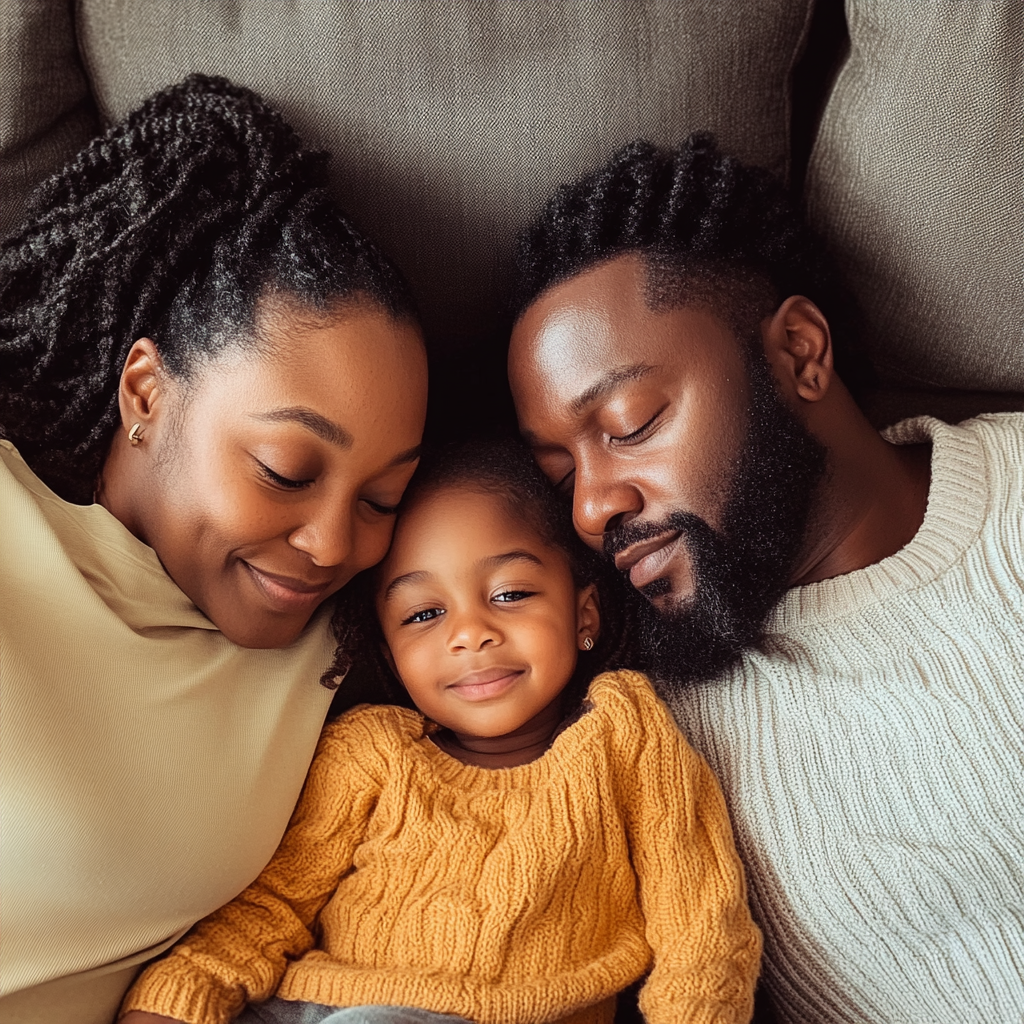 A couple bonding with their daughter | Source: Midjourney