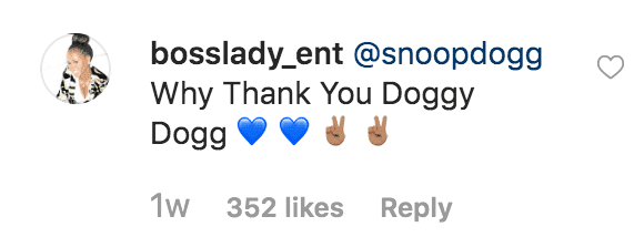Snoop Dogg wife Shante Broadus responds to his comment on a picture of her wearing a black jump-suit | Source: instagram.com/bosslady_ent