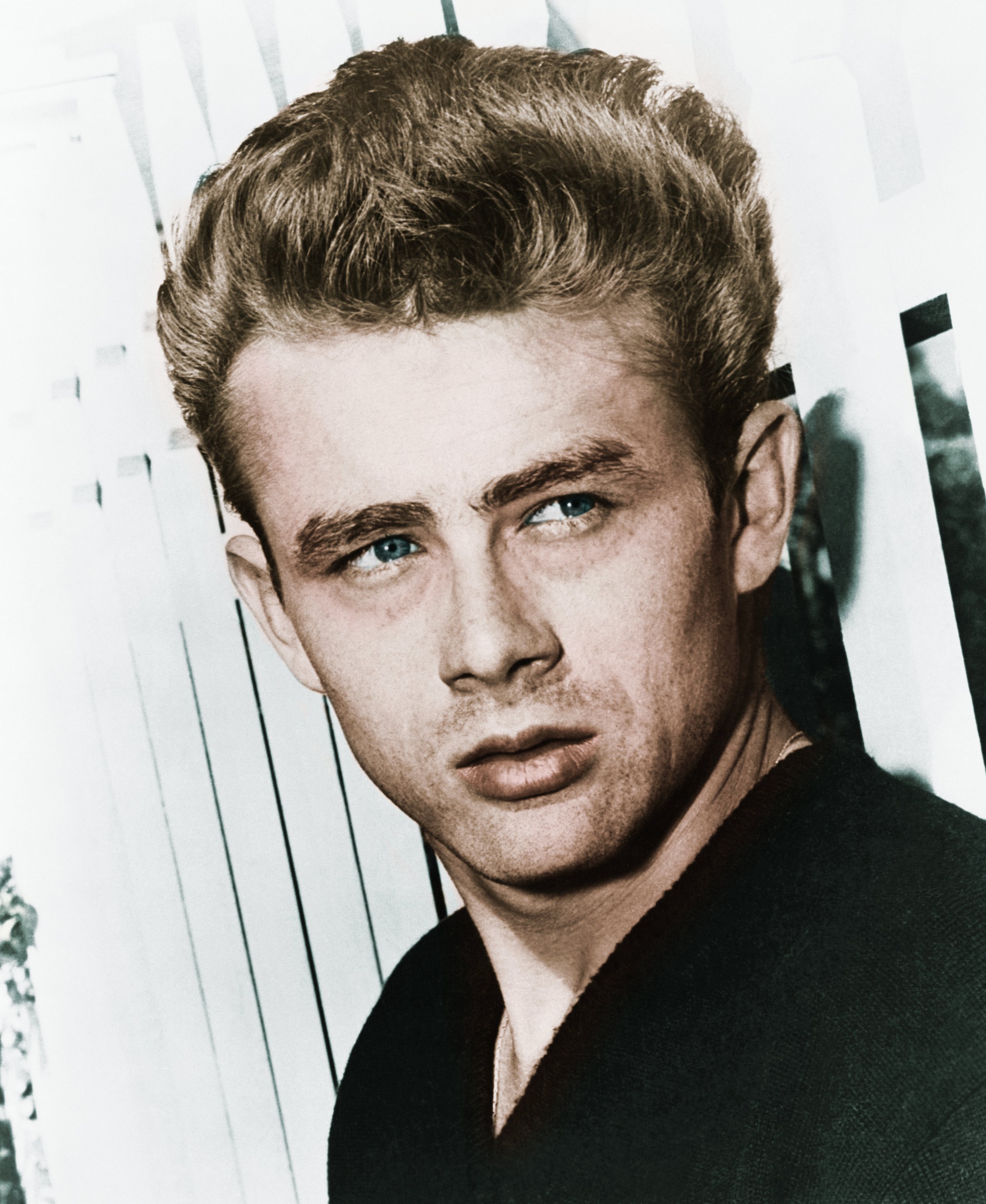 Actor James Dean leaning against a picket fence. | Source: Getty Images