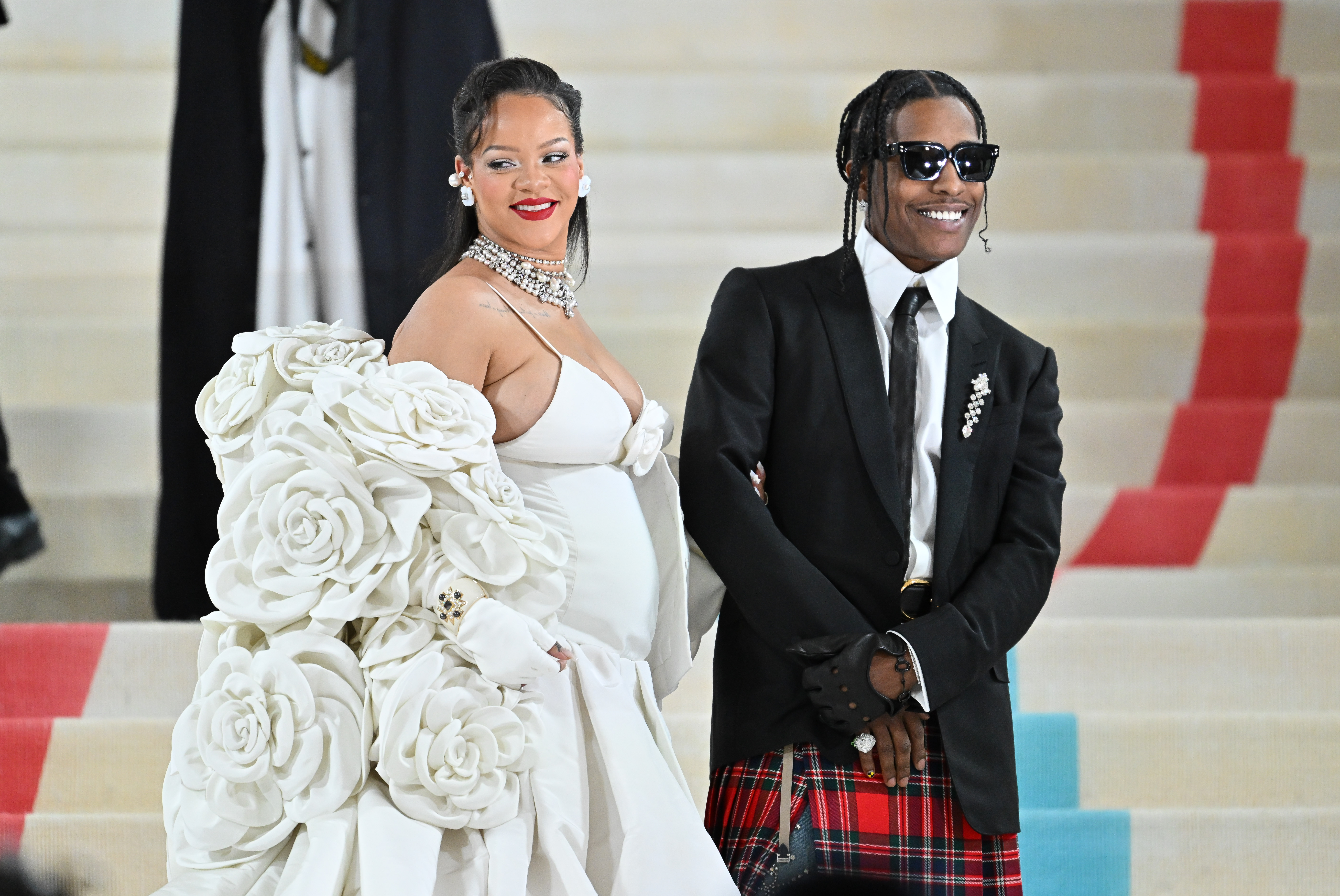 Rihanna and A$AP Rocky attend The 2023 Met Gala Celebrating "Karl Lagerfeld: A Line Of Beauty" at The Metropolitan Museum of Art in New York City on May 1. | Source: Getty Images