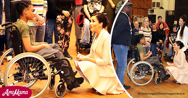 Meghan is all smiles meeting a teen actress in a wheelchair, and their lovely photo is moving