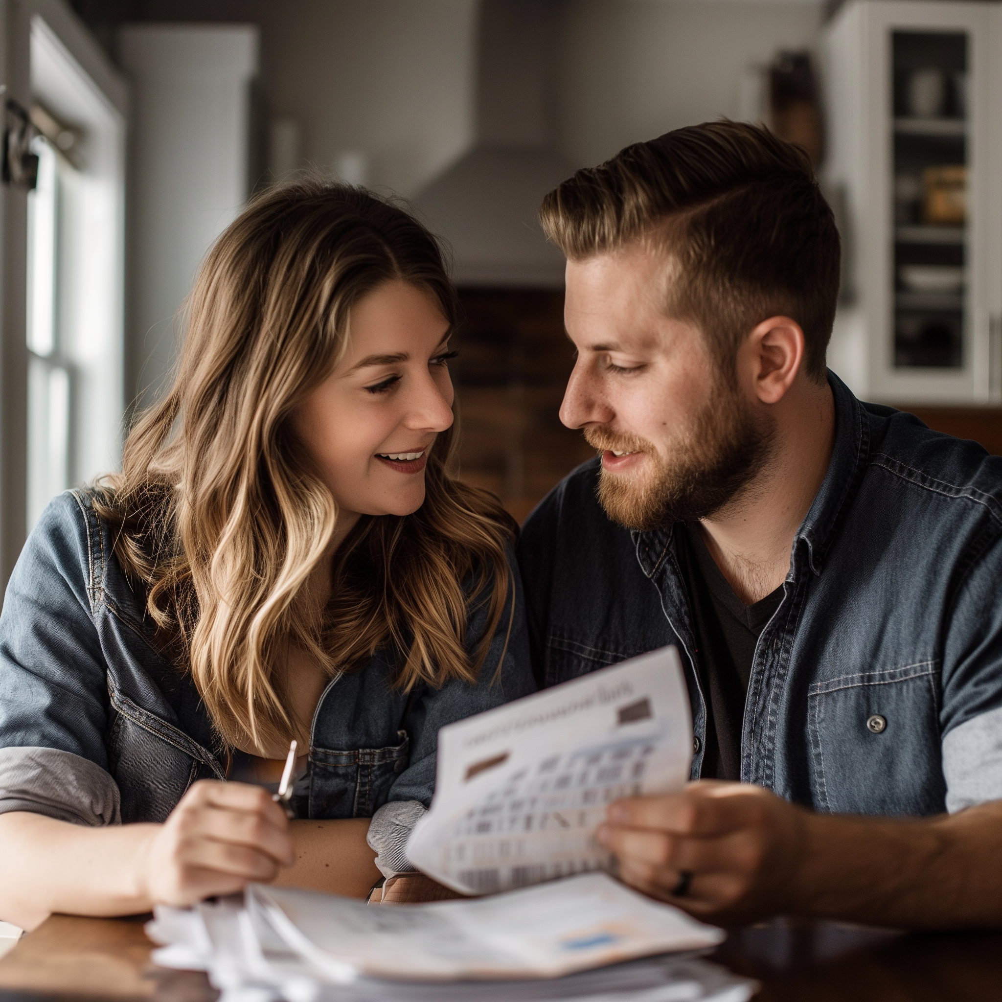 A couple going through a stack of papers | Source: MIdjourney