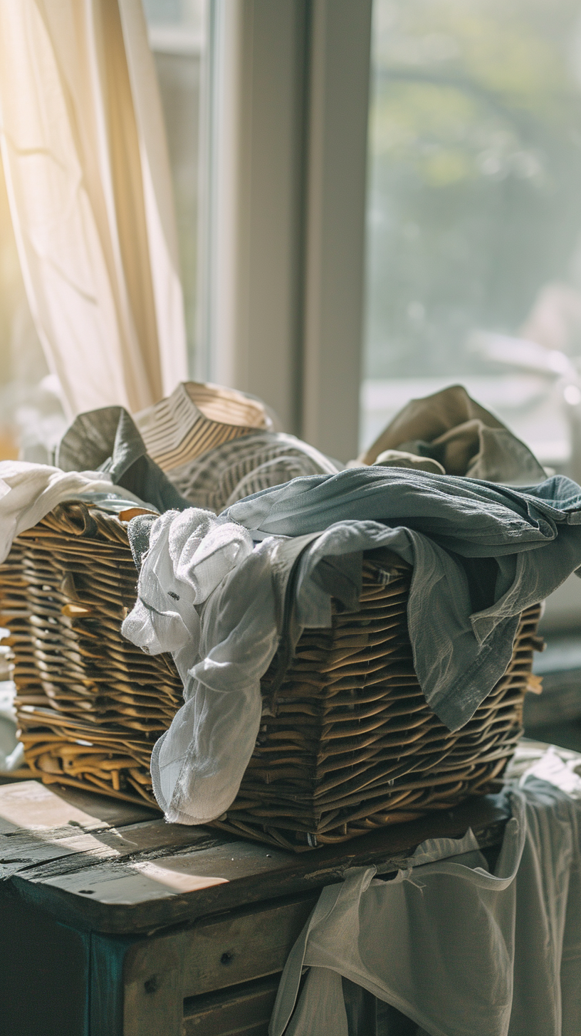 A basket with laundry | Source: Midjourney