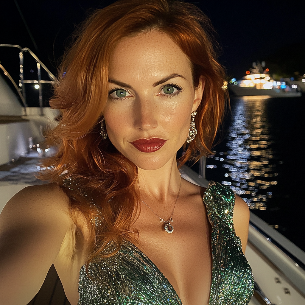 A woman on a yacht | Source: Midjourney