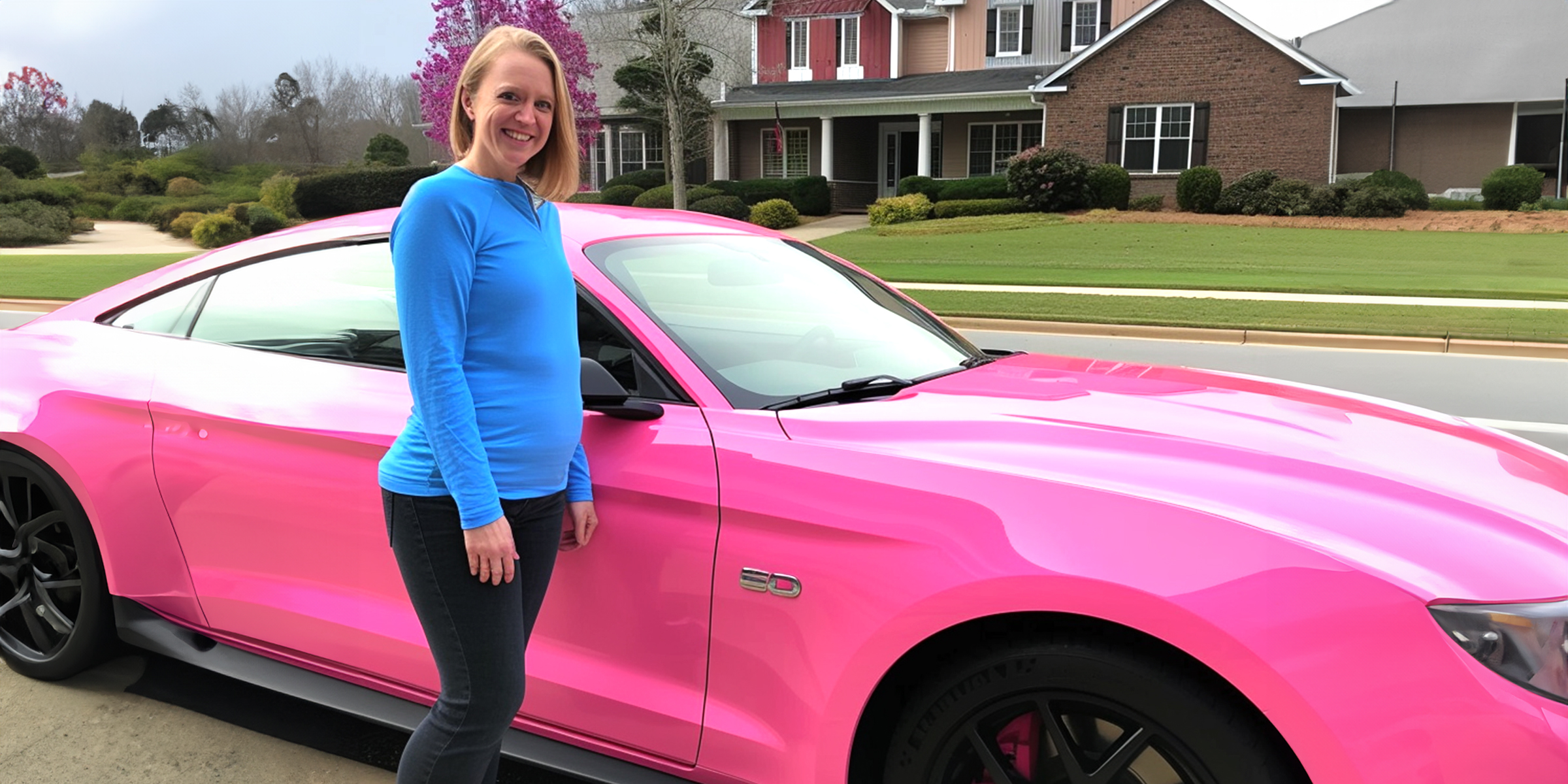 A woman standing beside a pink car | Source: Amomama