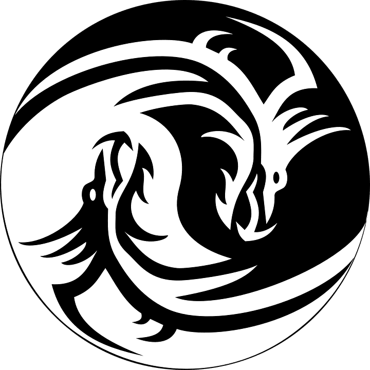 Dúo de dragones representando yin y yang. | Foto: Pixabay