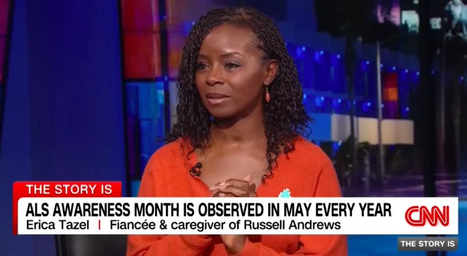 Erica Tazel speaking about Russell Andrews' diagnosis. | Source: YouTube/Elex Michaelson