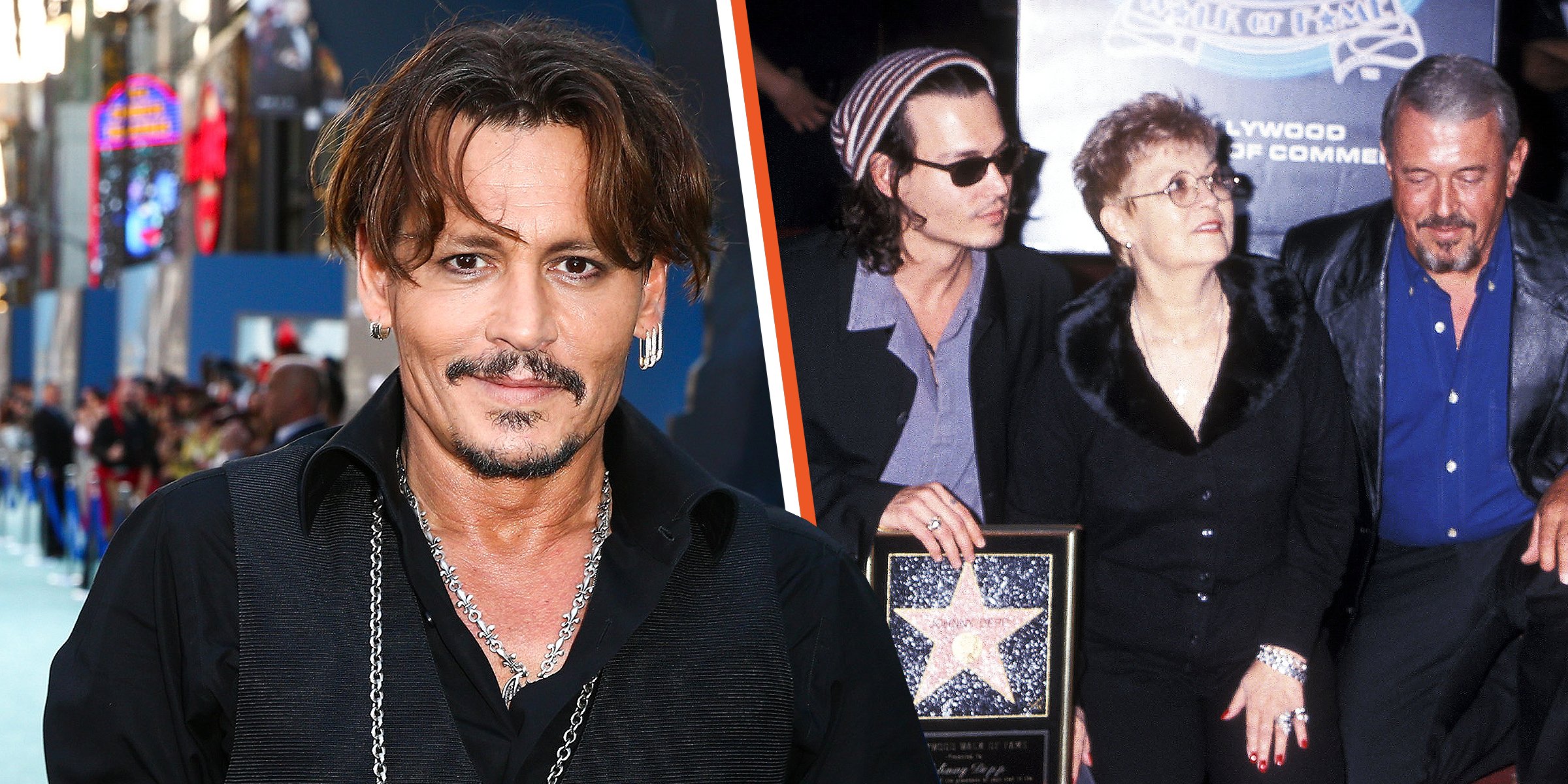 Johnny Depp | Johnny Depp Pictured with His Parents on Hollywood Walk of Fame, 1990 | Source: Getty Images Getty Images