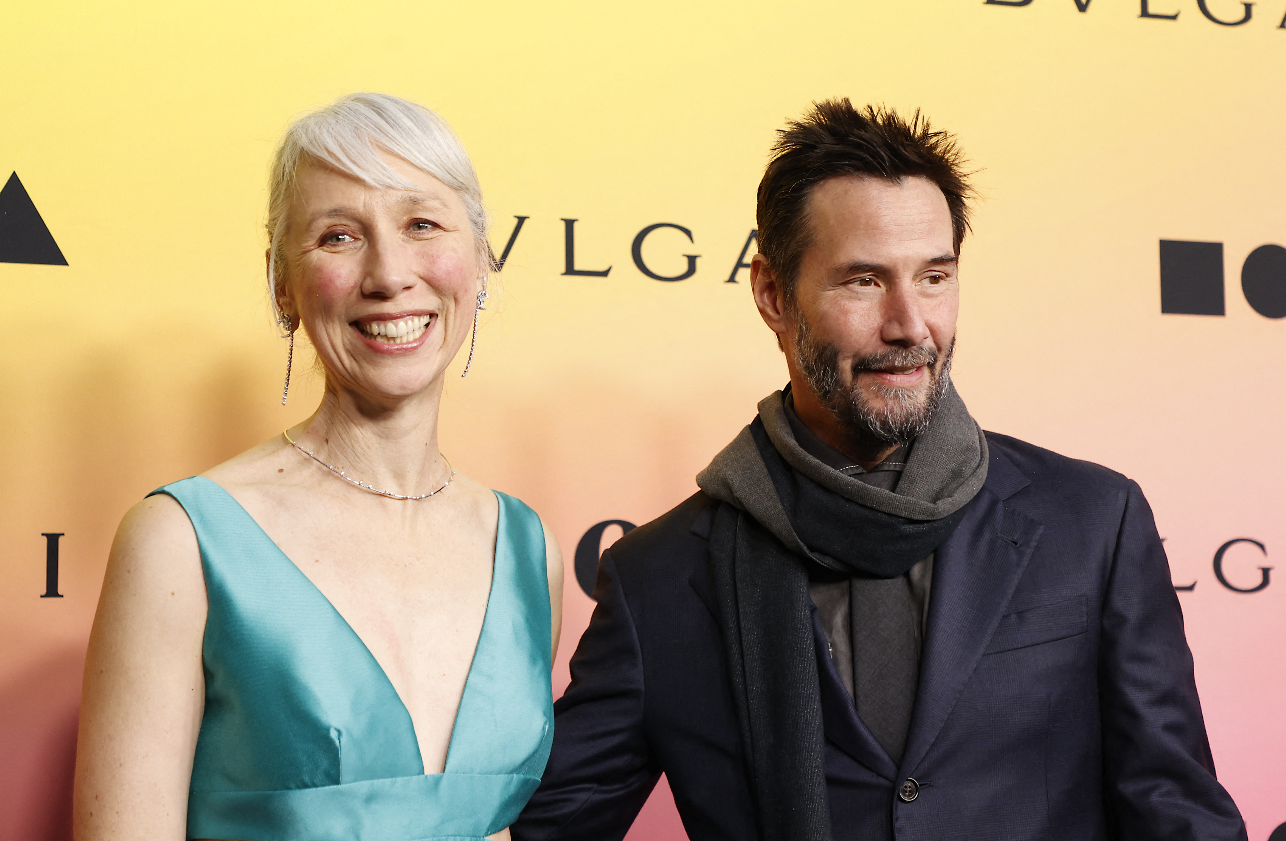 Alexandra Grant and Keanu Reeves in Los Angeles on April 13, 2024 | Source: Getty Images