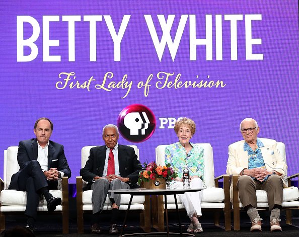 Steve Boettcher, Arthur Duncan, Georgia Engel, and Gavin MacLeod at the Beverly Hilton Hotel on July 31, 2018 in Beverly Hills, California. | Photo: Getty Images 