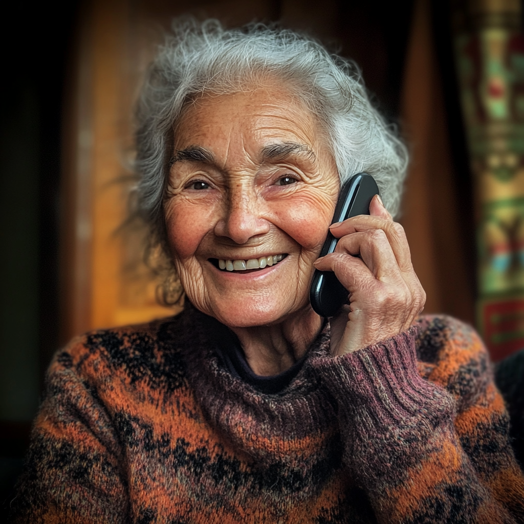 Senior woman making a phone call | Source: Midjourney