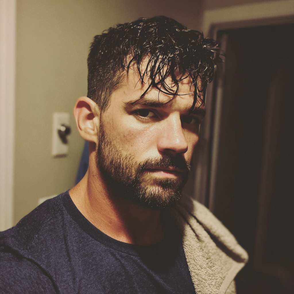 A pensive man standing in a hallway | Source: Midjourney