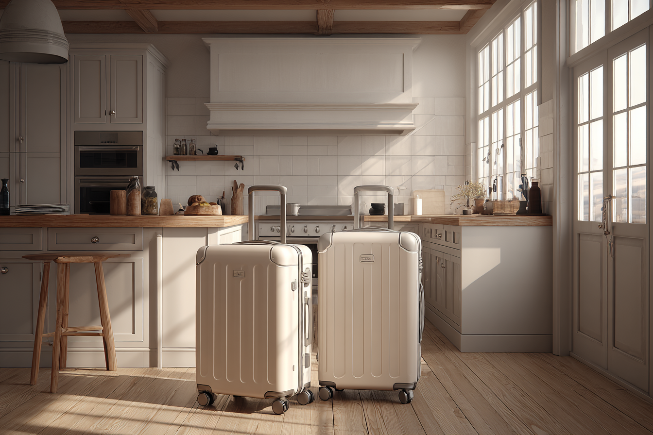 Luggage bags in a kitchen | Source: Midjourney