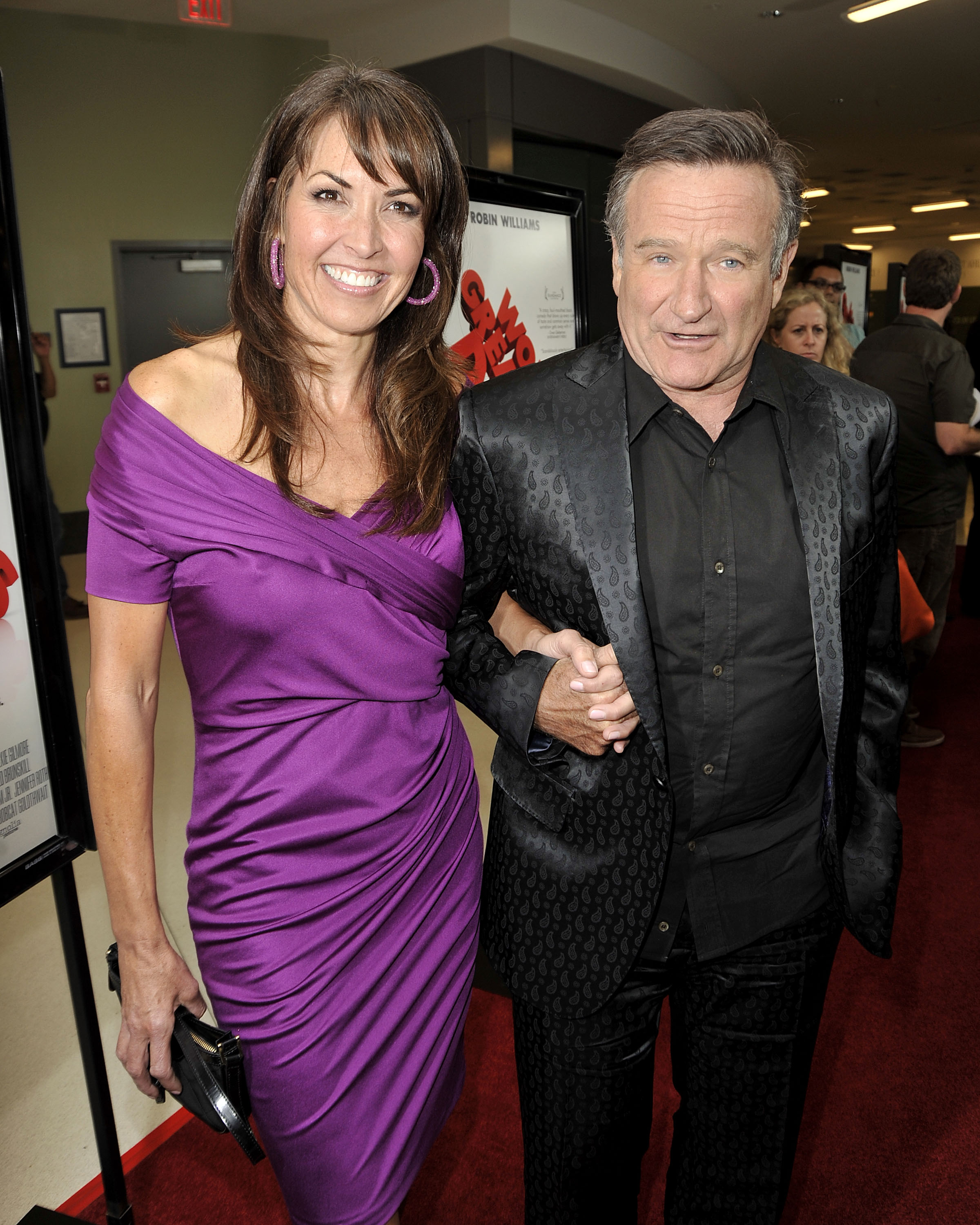 Susan Schneider and Robin Williams arrive at the premiere of 