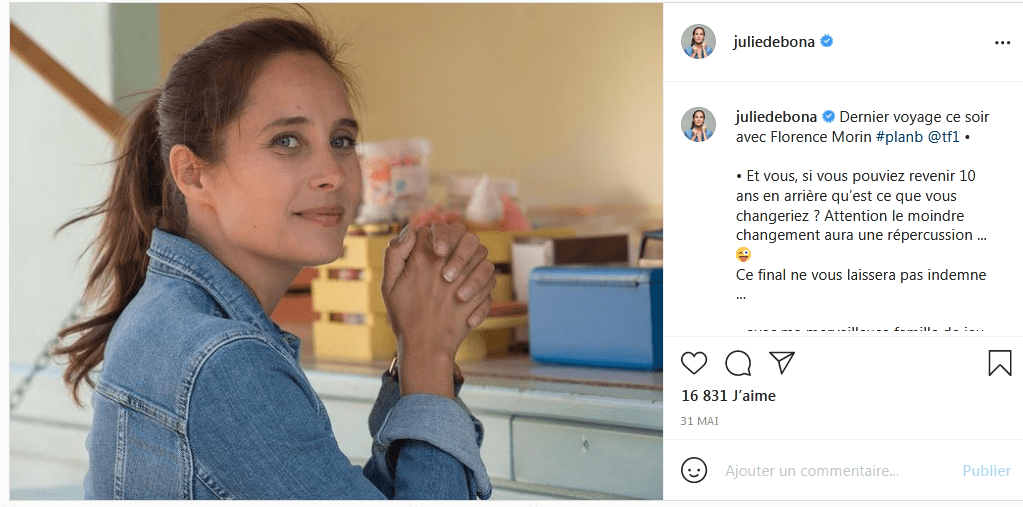 Julie de Bona | photo : Instagram/JuliedeBona