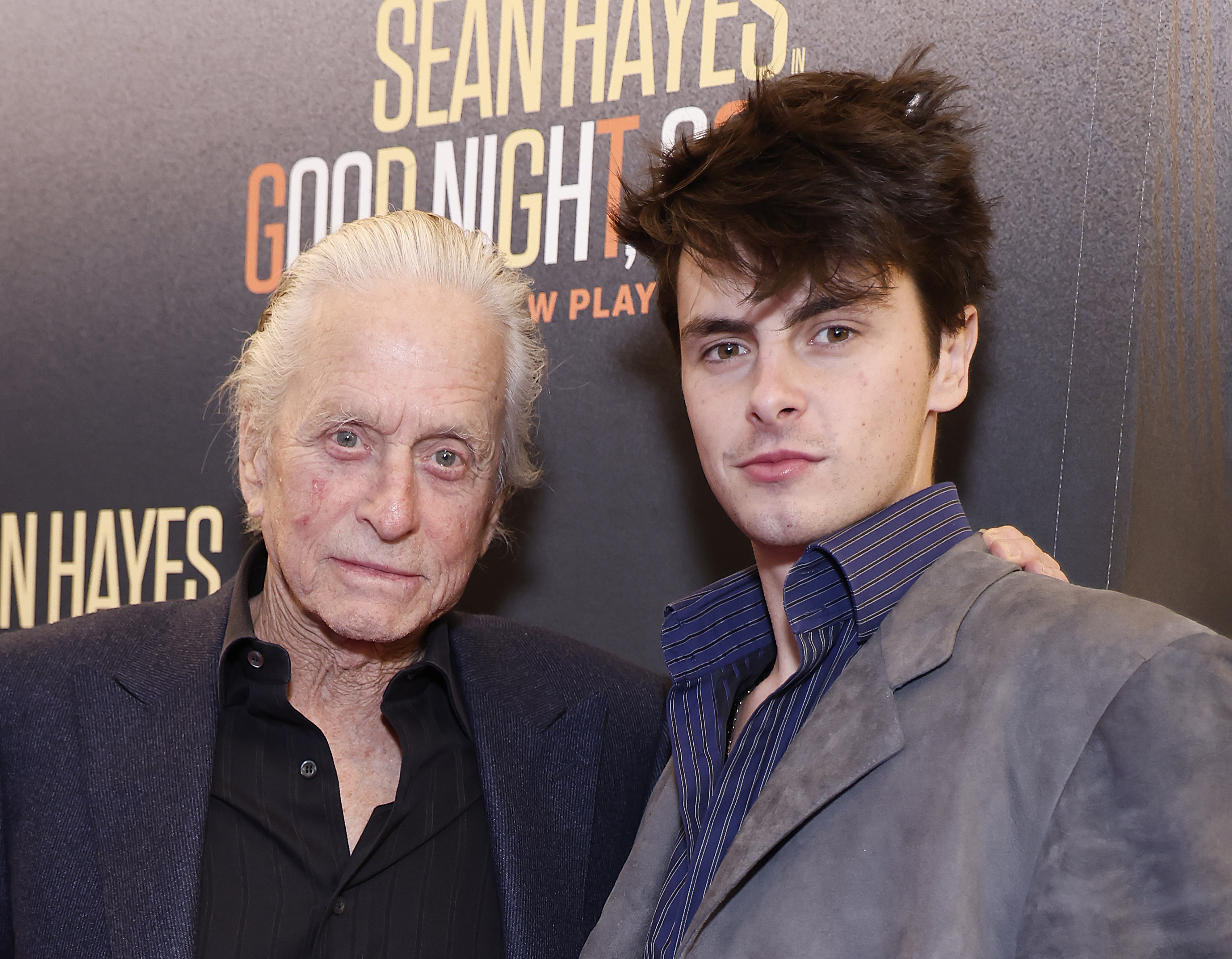 Michael and Dylan Michael Douglas attend "Goodnight, Oscar" Broadway opening night at Belasco Theatre on April 24, 2023 in New York City | Source: Getty Images