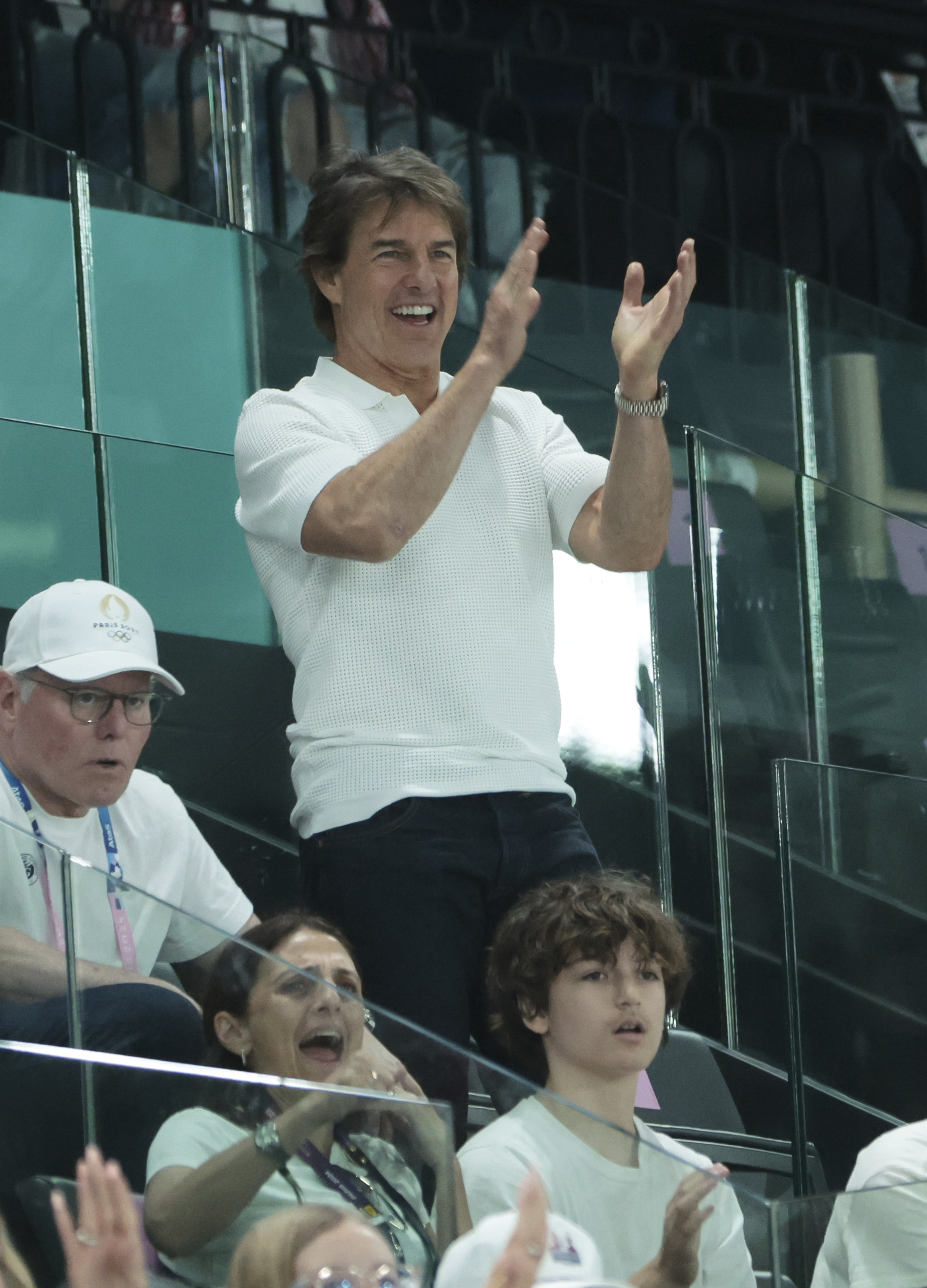 Tom Cruise at the Artistic Gymnastics Women's Qualification on day two of the Olympic Games on July 28, 2024 | Source: Getty Images