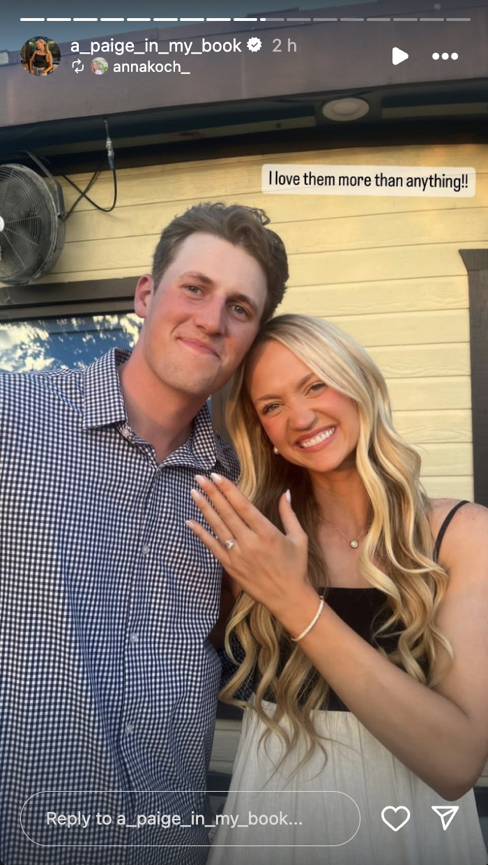 David Andersen and Paige Drummond posing for a picture on their engagement day, posted on August 6, 2024 | Source: Instagram/a_paige_in_my_book