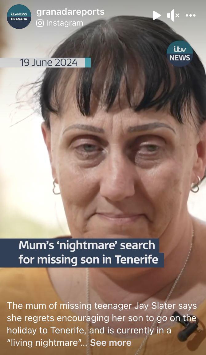 A heartbroken Debbie shares her thoughts on her son's disappearance, as seen in a clip posted on June 19, 2024 | Source: Instagram/granadareports