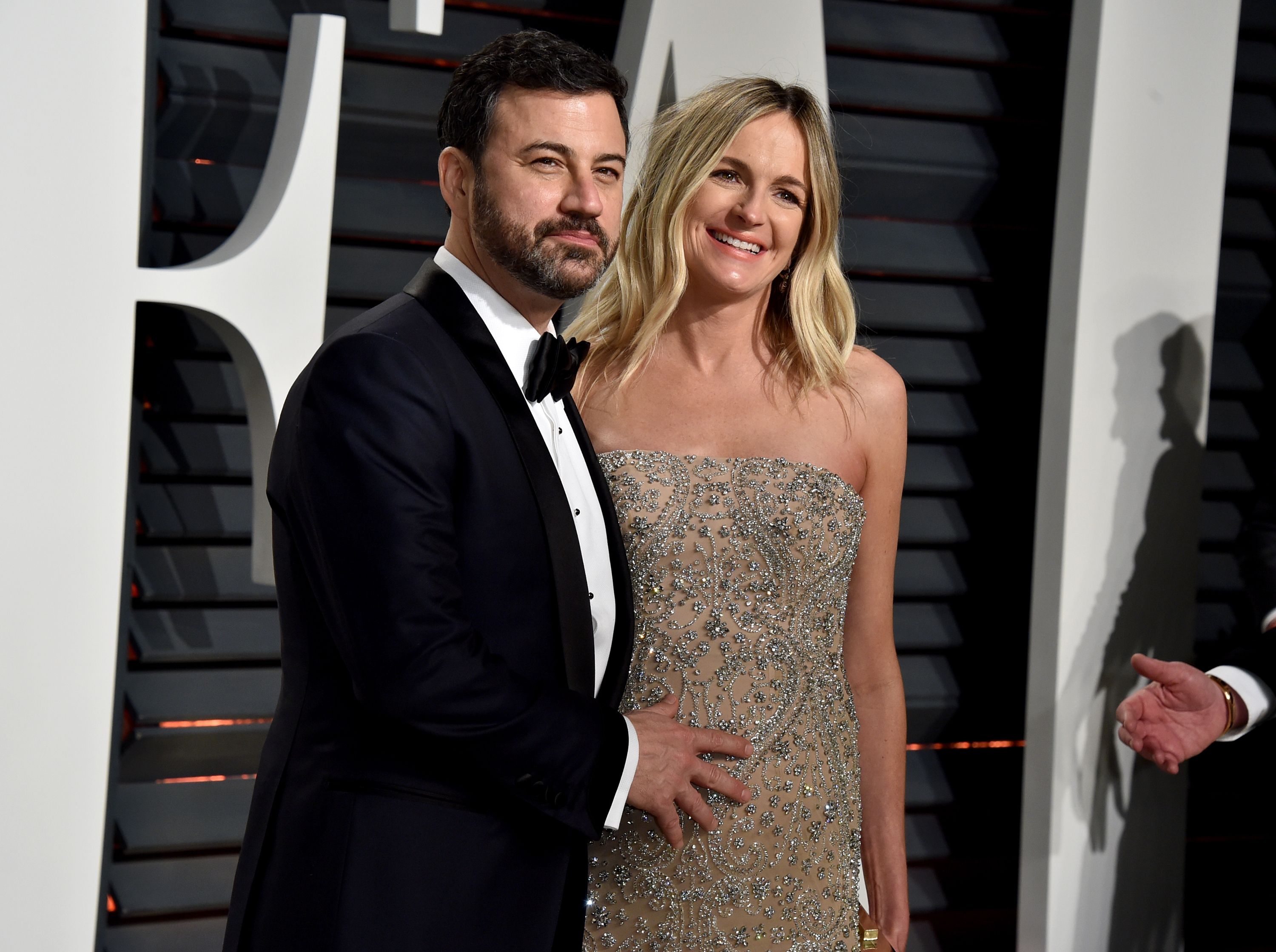 Jimmy Kimmel and Molly McNearney during the 2017 Vanity Fair Oscar Party hosted by Graydon Carter at Wallis Annenberg Center for the Performing Arts on February 26, 2017 in Beverly Hills, California. | Source: Getty Images