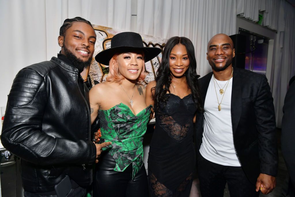 Niko Khalé, Keyshia Cole. Jessica Gadsden and Charlamagne tha God at "Tiffany Haddish: Black Mitzvah" in December 2019 in Beverly Hills | Source: Getty Images