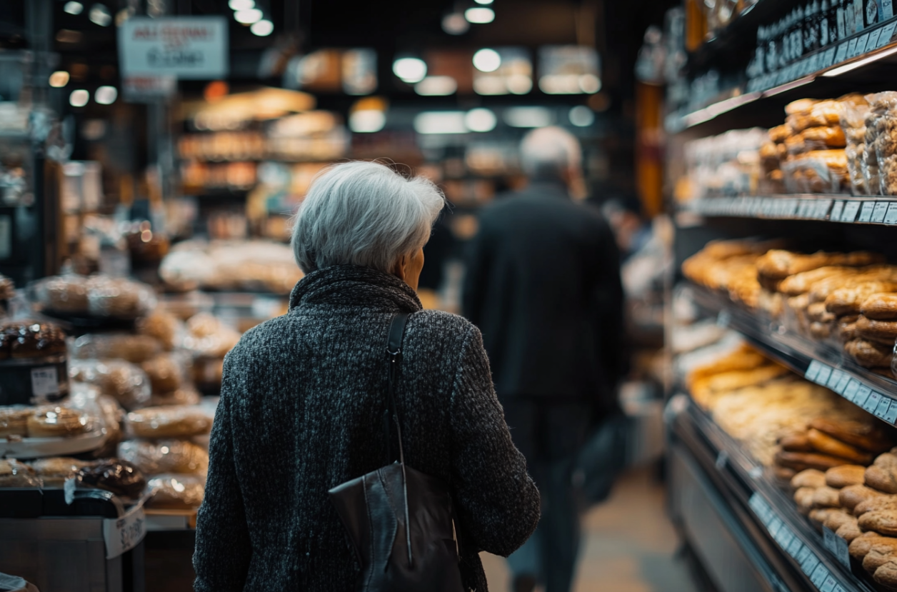 A woman in a grocery store | Source: Midjourney