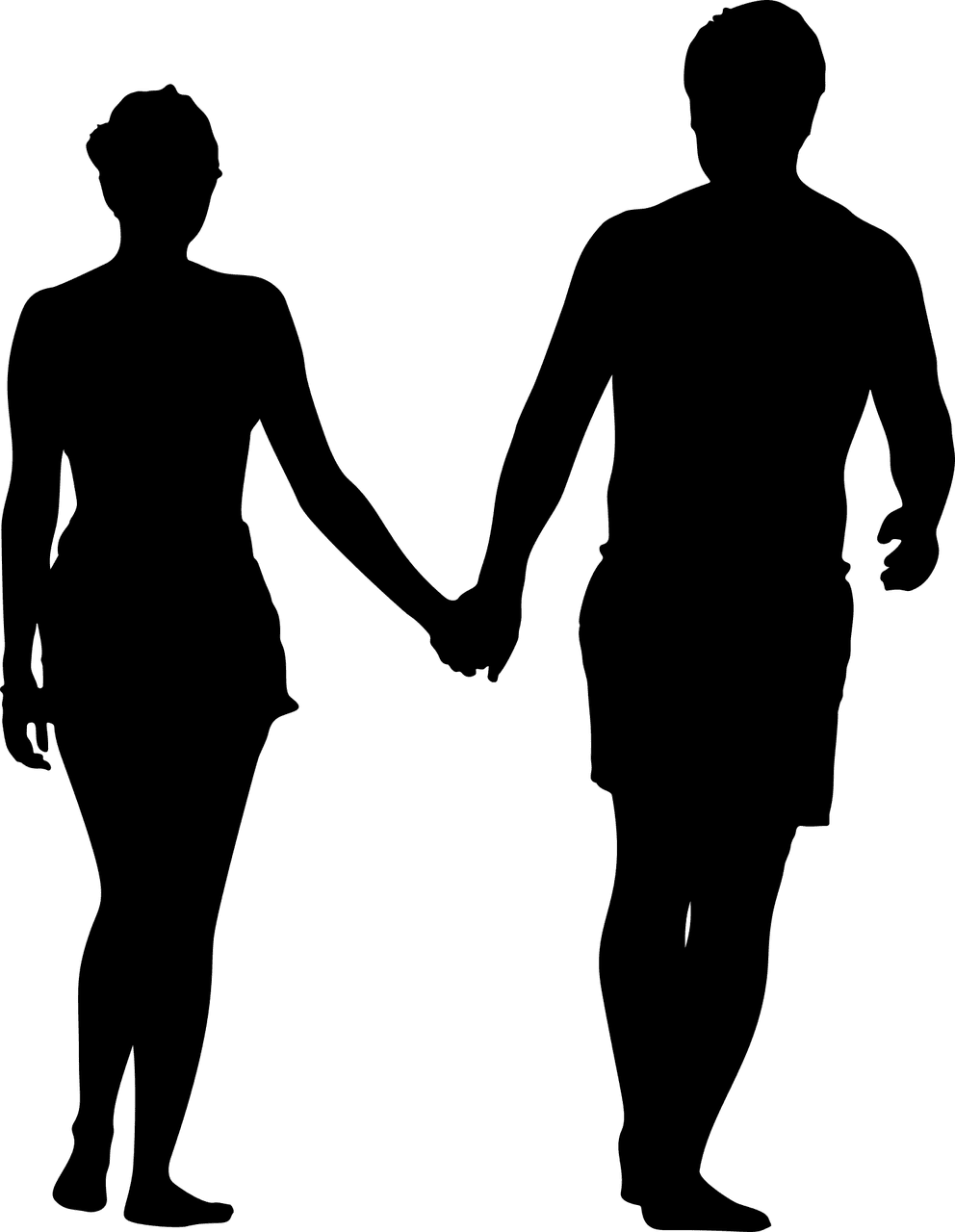 A silhouette of a couple holding hands. | Source: Pixabay 
