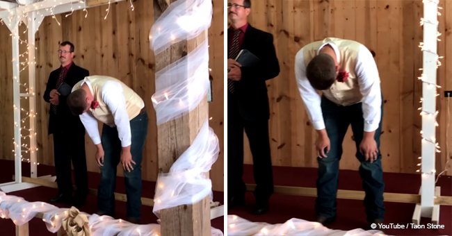 Groom can't stop crying after bride surprises him with emotional Elvis Presley song