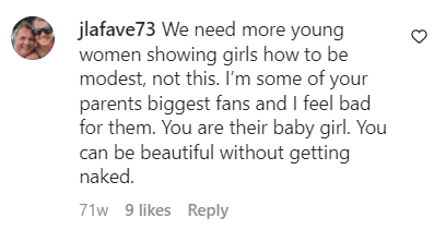 A comment left under Audrey McGraw's Instagram post in October 2021 | Source: instagram.com/audreymcgraw/