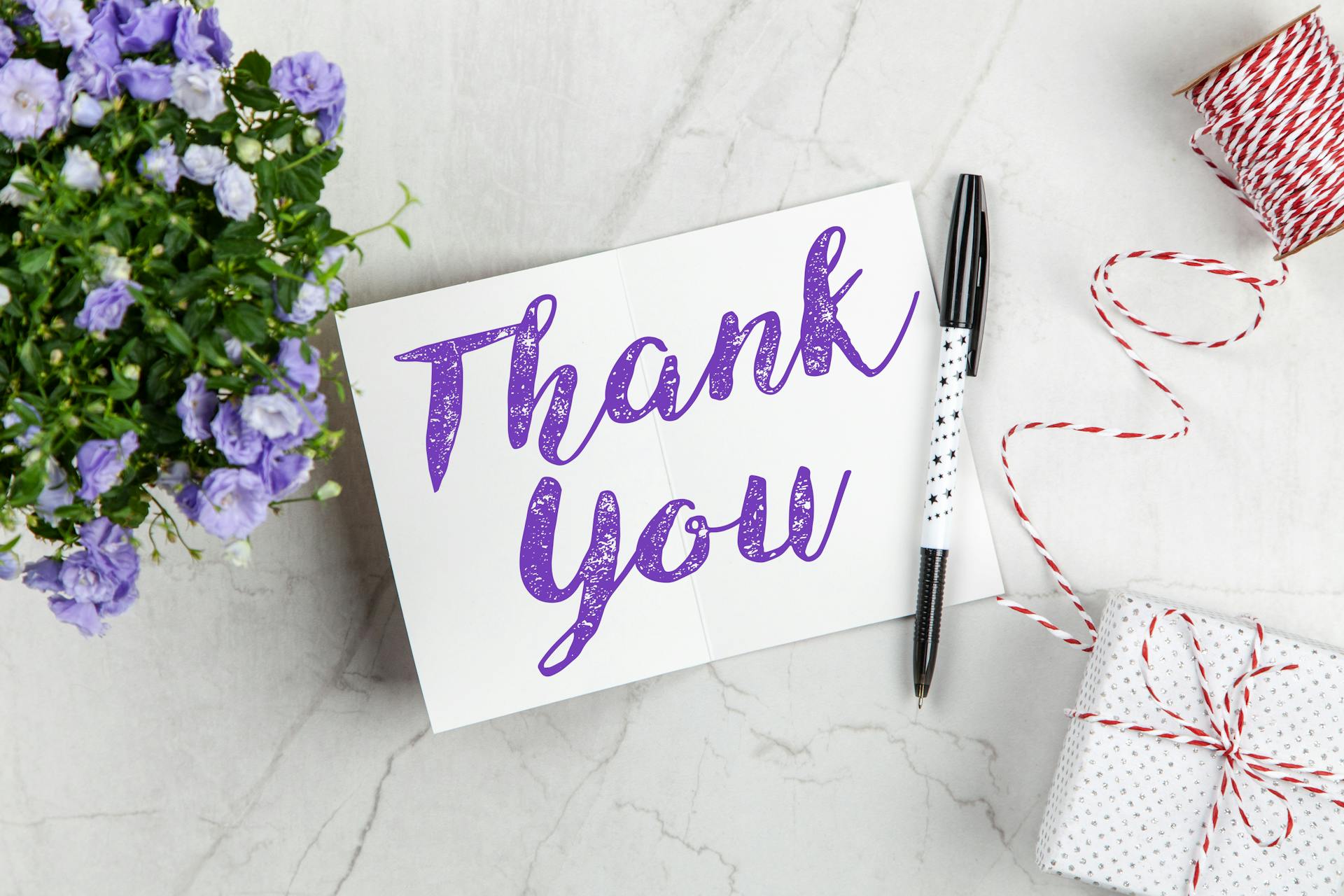 A 'thank you' card | Source: Pexels