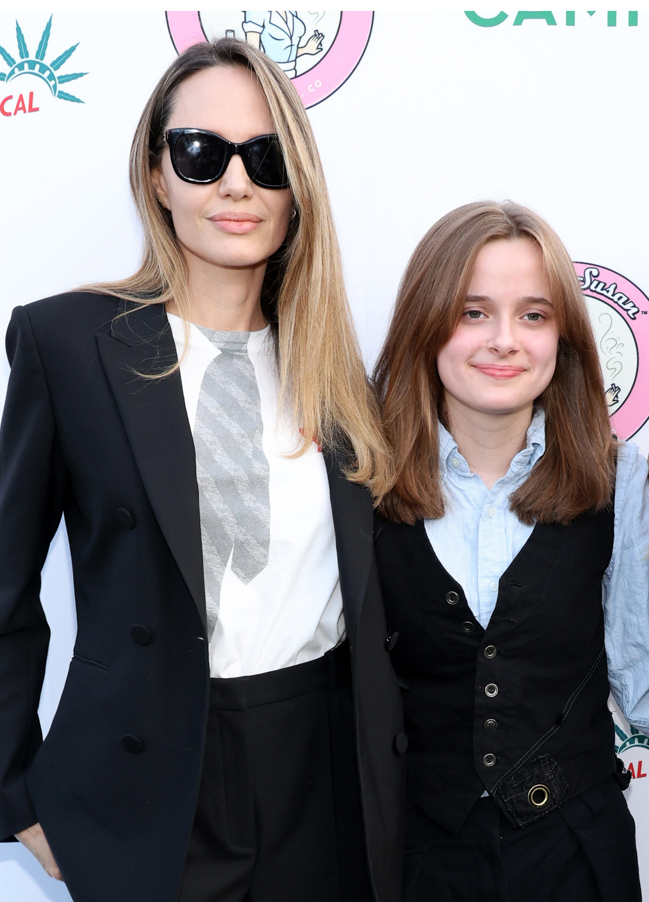 Angelina Jolie, and Vivienne Jolie-Pitt attend the opening night performance of "Reefer Madness: The Musical" at The Whitley on May 30, 2024 in Los Angeles, California.