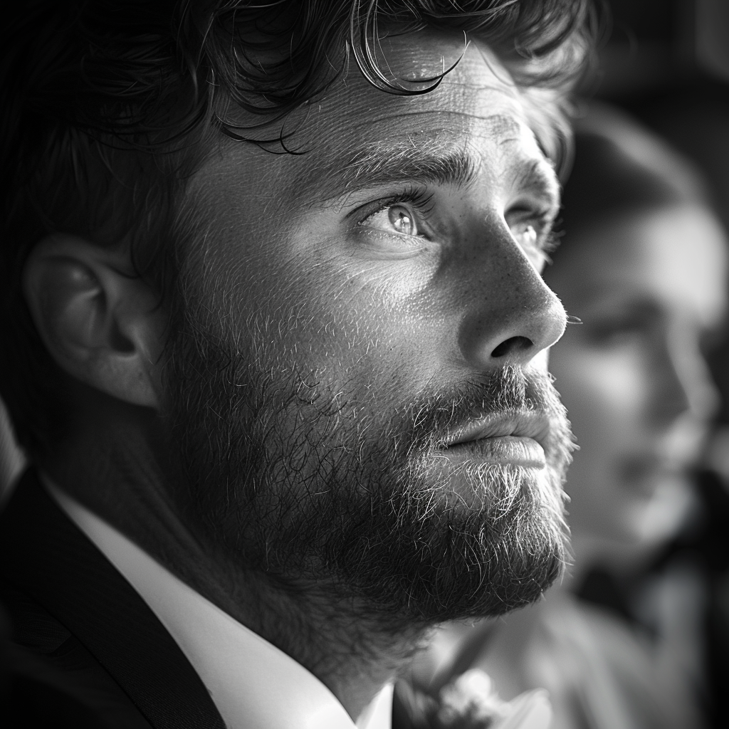 A close-up of a groom looking forward | Source: Midjourney