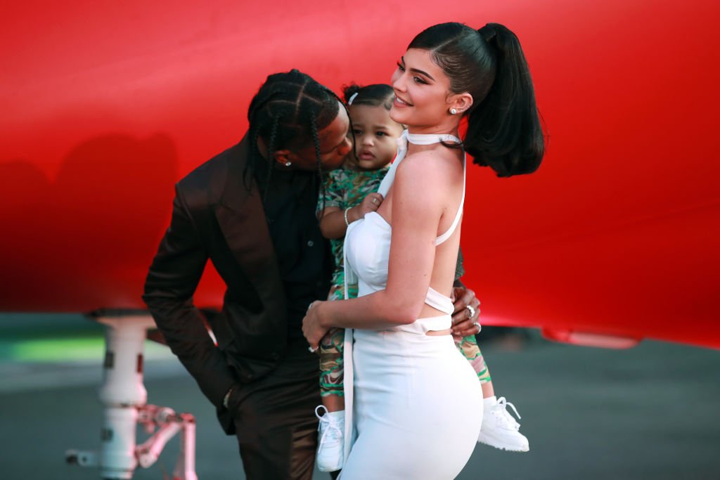 Travis Scott, Stormi Webster, and Kylie Jenner attend the premiere of Netflix's "Travis Scott: Look Mom I Can Fly" at Barker Hangar on August 27, 2019.| Photo: Getty Images