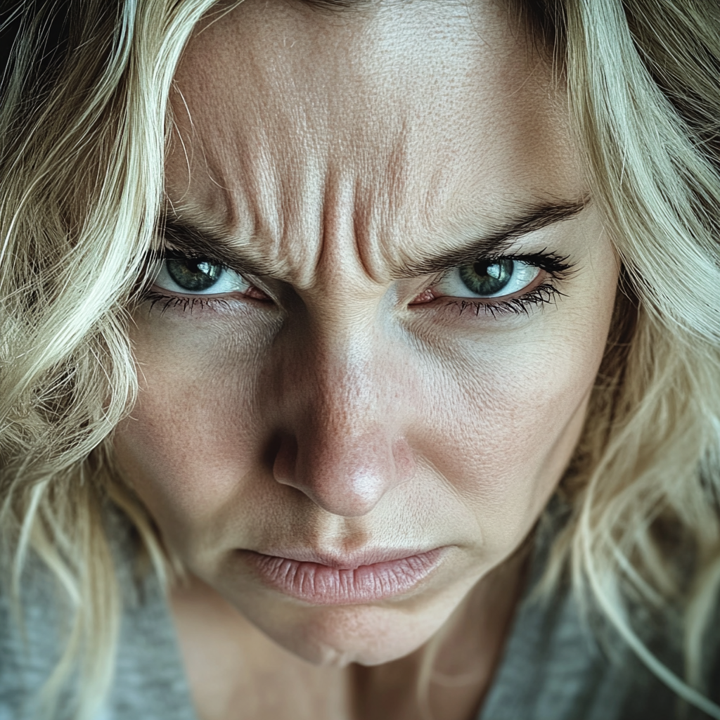 A close up of an upset woman | Source: Midjourney