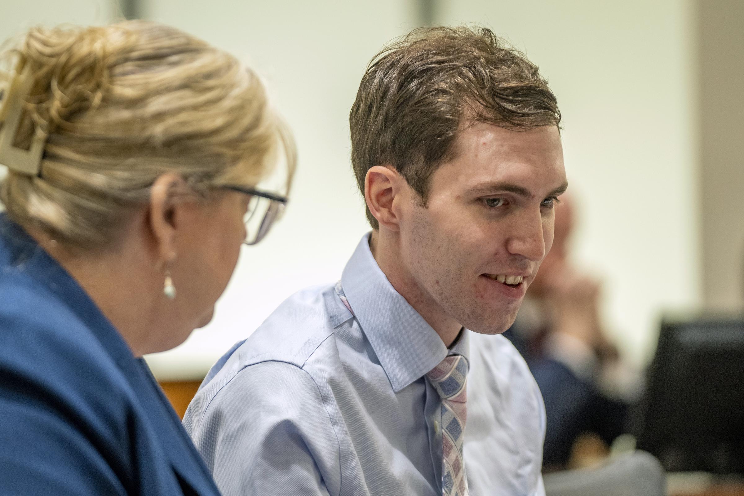 Tyler Robinson speaks to his attorney Kathryn Nester during a hearing in Fourth District Court on December 11, 2025 | Source: Getty Images