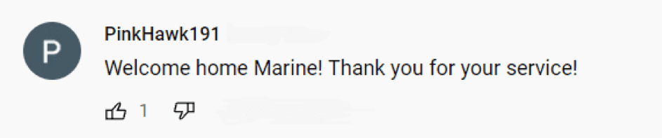 Kommentare zu dem viralen YouTube Video, in dem ein Marinesoldat seine Mama überrascht. | Quelle: Youtube/today
