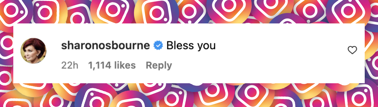 Sharon Osbourne responds to Gavin Rossdale's tribute to her late husband, Ozzy Osbourne, posted on July 23, 2025 | Source: Instagram/gavinrossdale