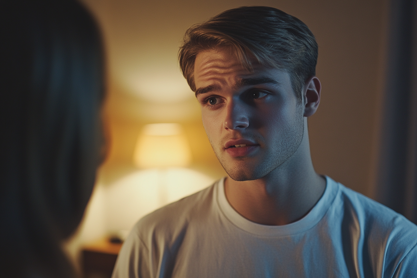 A man talking to a woman | Source: Midjourney