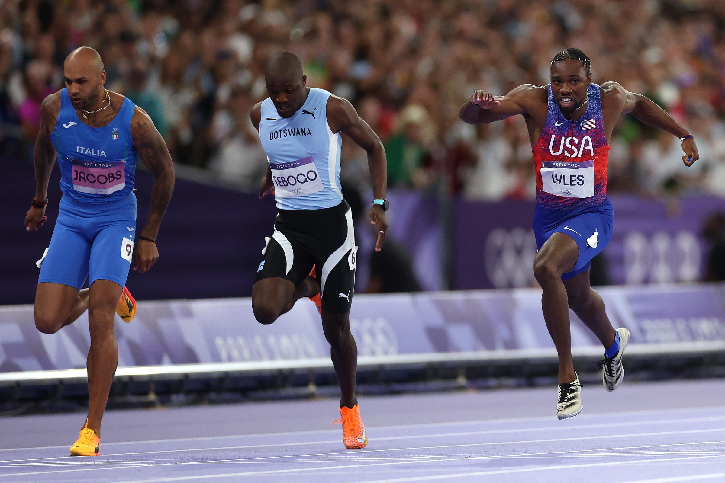 Noah Lyles competing in the Men's 100-meter Final of the Olympic Games Paris 2024 on August 4, in France. | Source: Getty Images