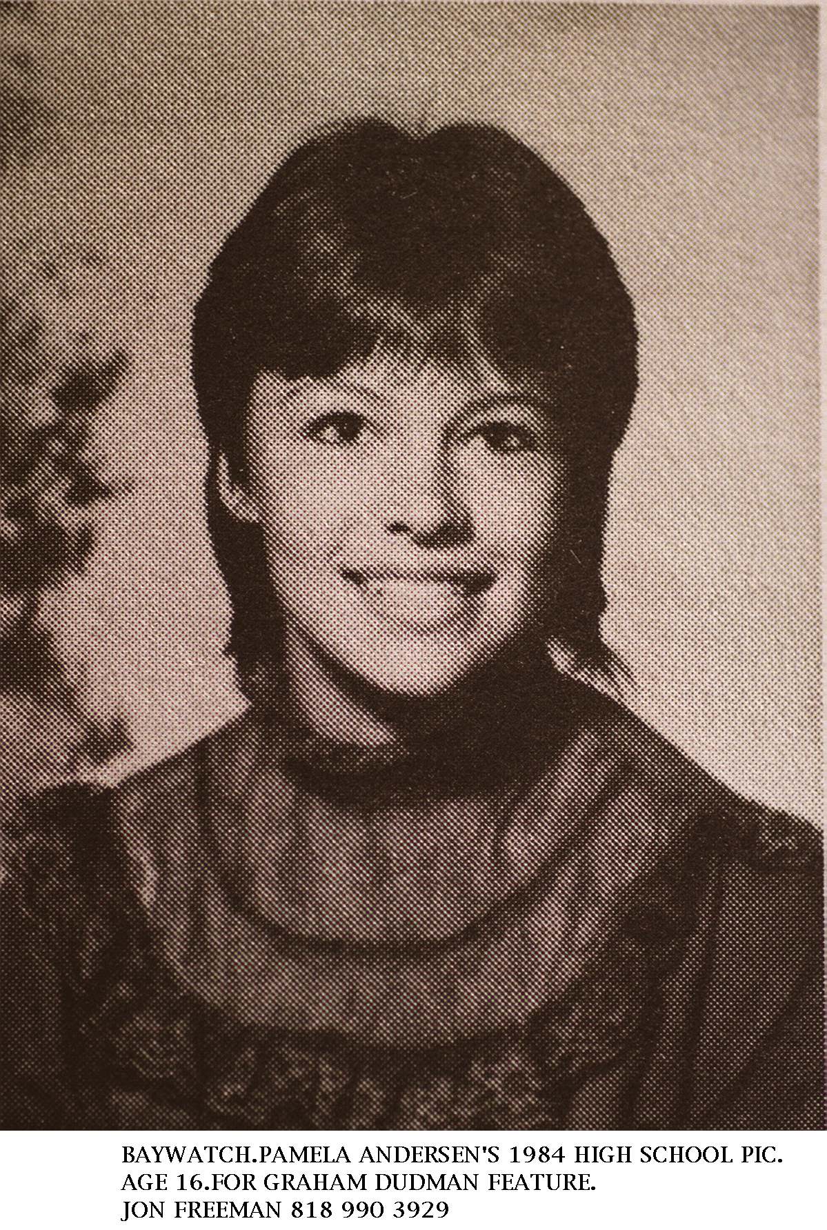 Pamela Anderson, 16, posing for her 1984 high school yearbook photo in Canada. | Source: Getty Images