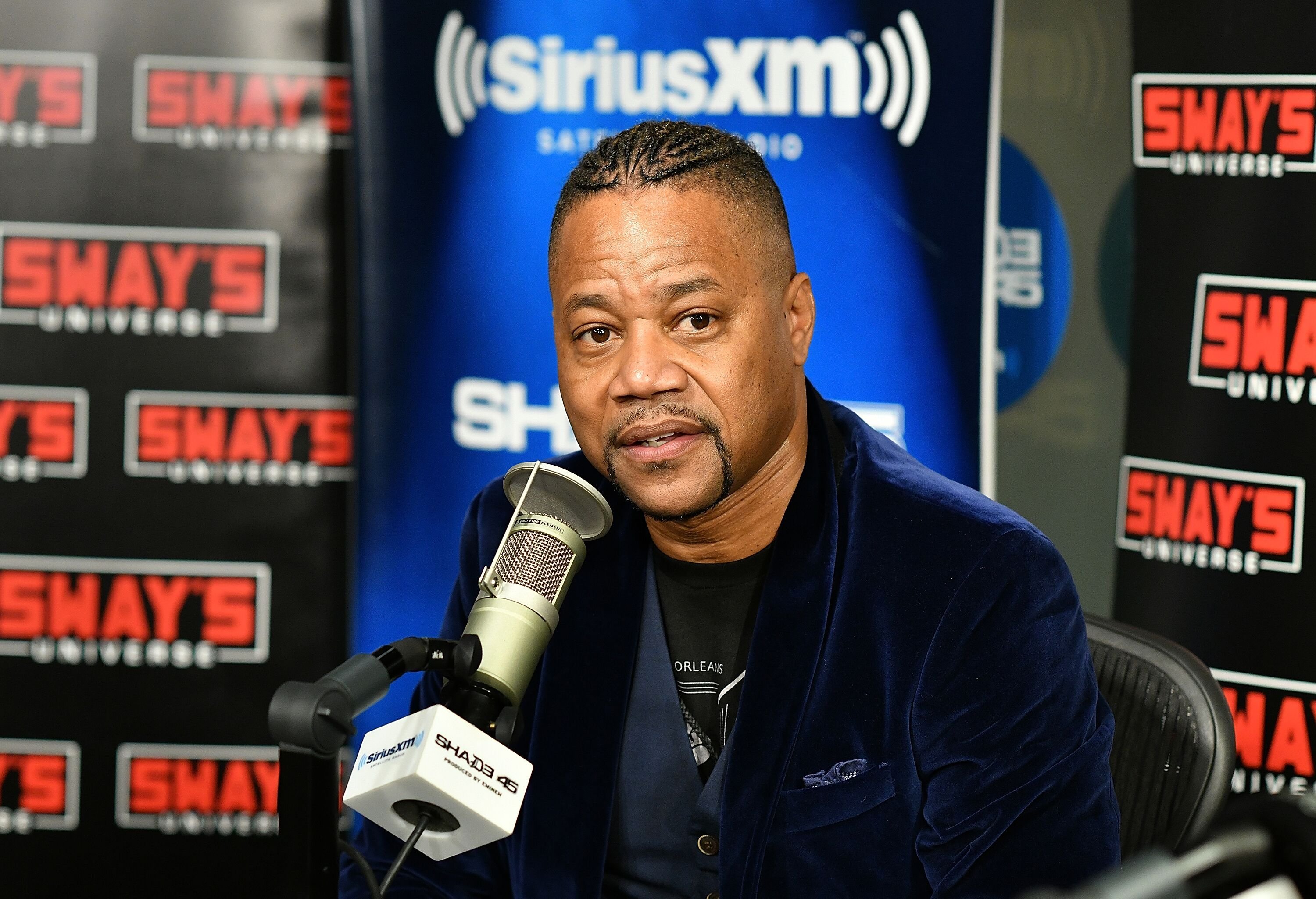 Cuba Gooding Jr being interviewed by Sirius XM radio/ Source: Getty Images