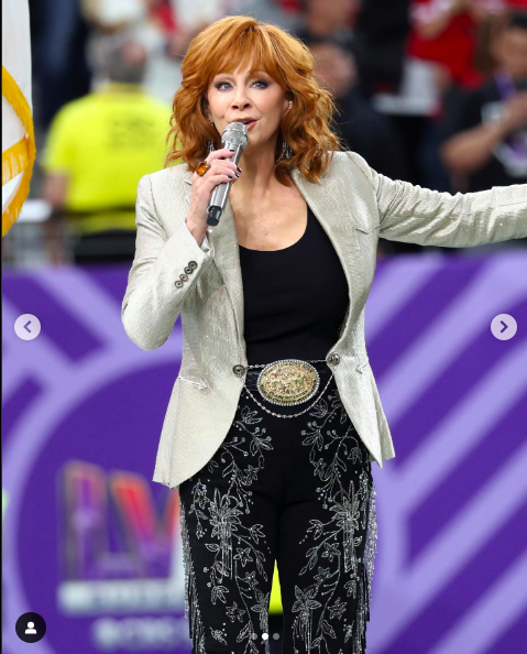 Reba McEntire performing at the Super Bowl posted on February 12, 2024 | Source: Instagram/cmt