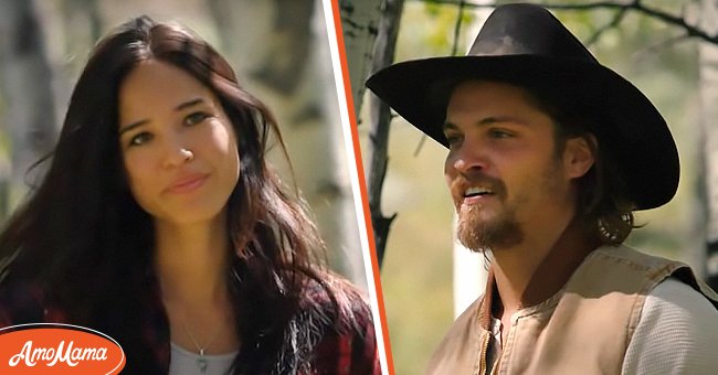 Portraits of Kelsey Asbille l[left] and Luke Grimes [right]| Photo:  youtube.com/yellowstone