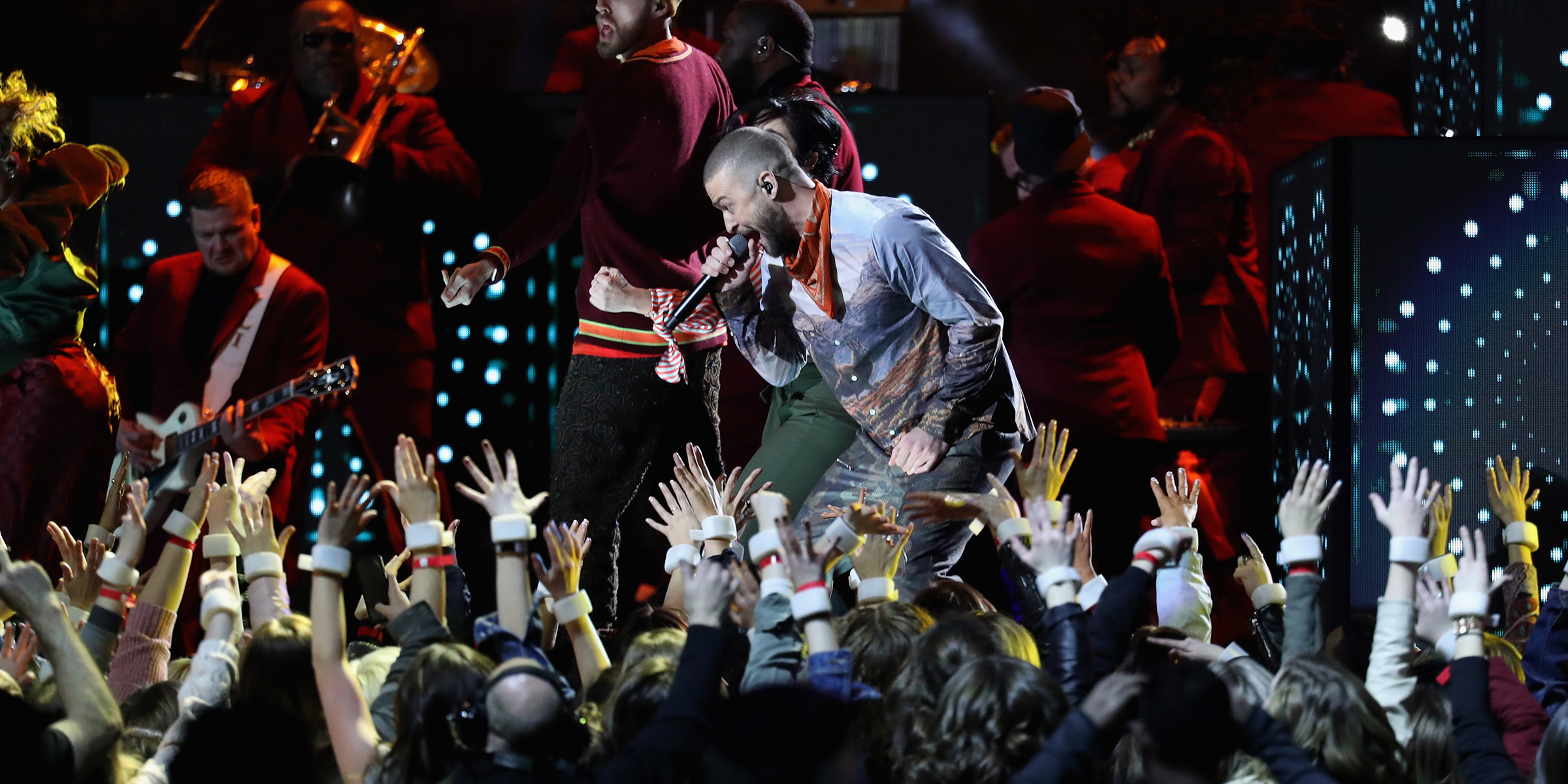 Justin Timberlake performing during the Pepsi Super Bowl LII Halftime Show | Source: Getty Images