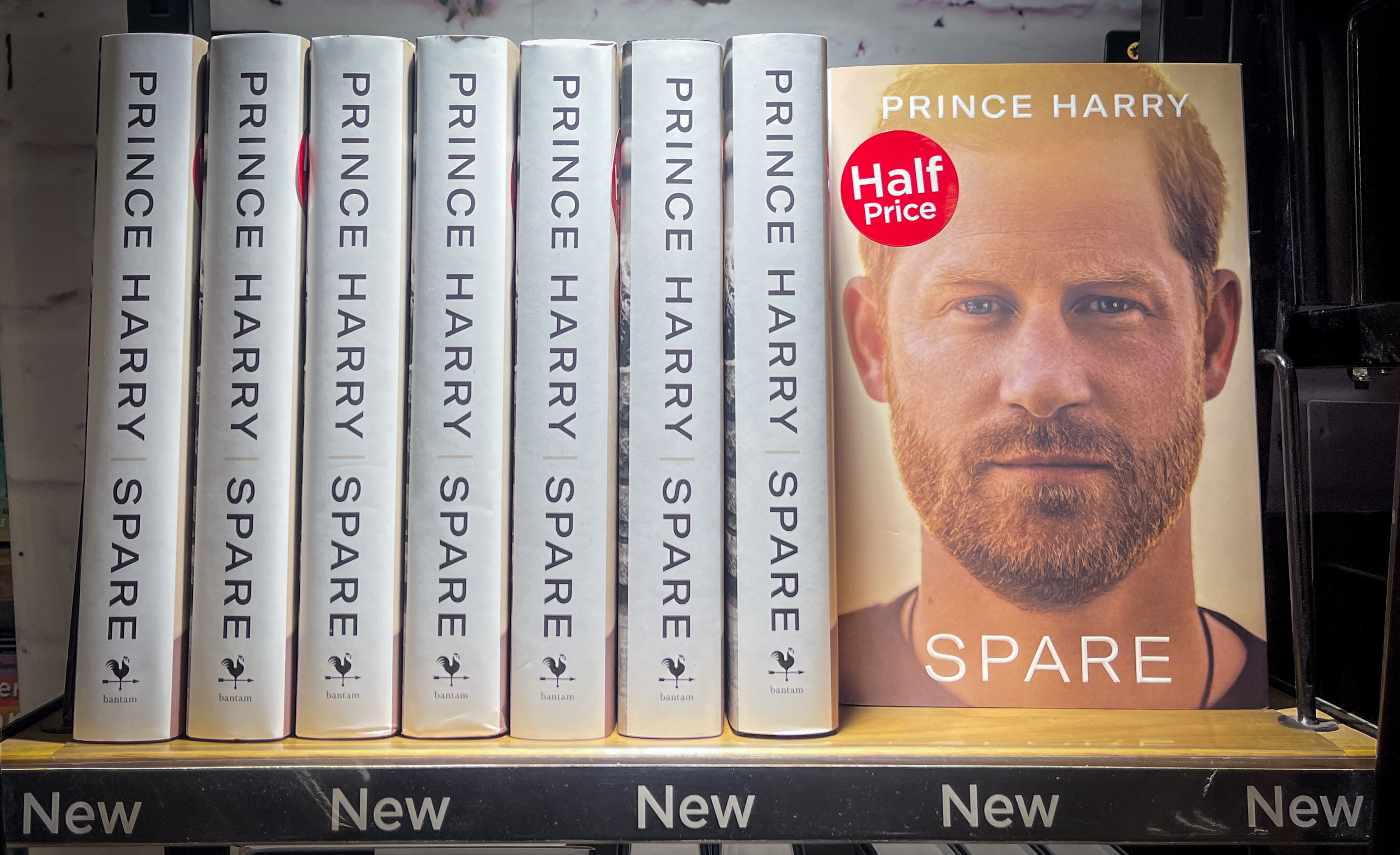 Copies of "Spare" at a bookstore in Bath, England on January 11, 2023 | Source: Getty Images
