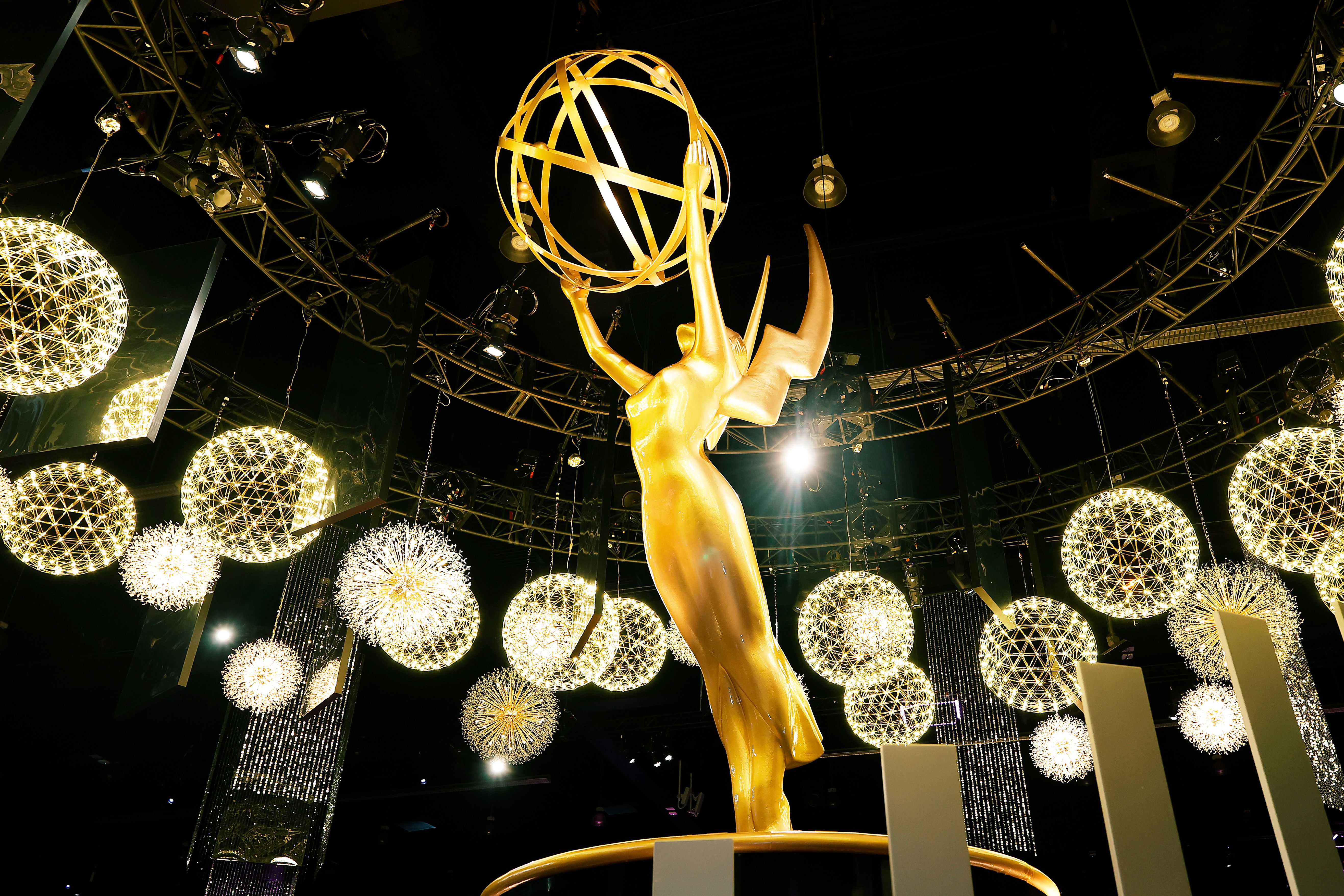 A view of the Emmy statue during the 77th Primetime Emmys Press Preview on September 11, 2025, in Los Angeles, California. | Source: Getty Images